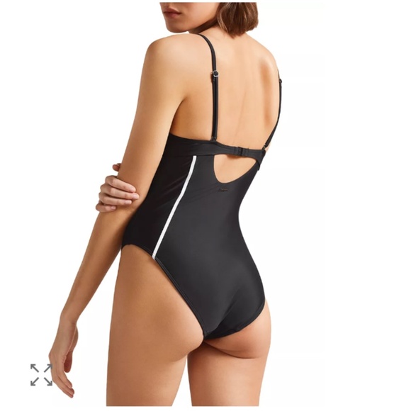 Ted Baker London Tani Panel One-Piece Swimsuit Black/White - Picture 3 of 15